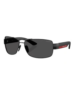Prada Linea Rossa Metal Sunglasses in Black