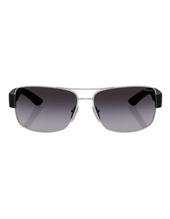 Prada Linea Rossa Metal Sunglasses in Silver