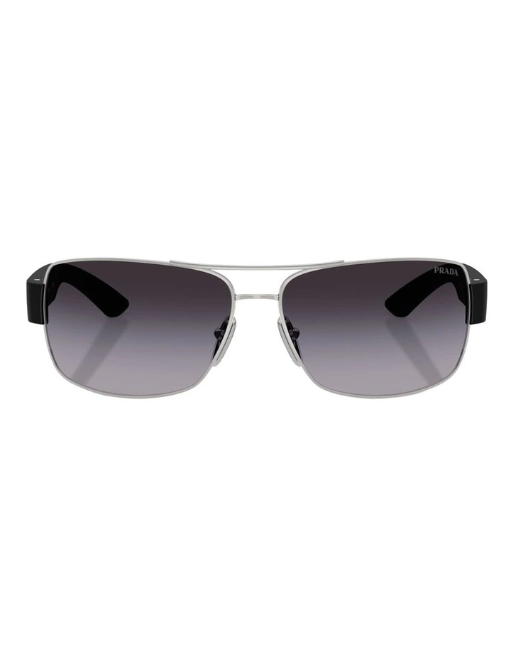 Prada Linea Rossa  Metal Sunglasses in Silver image 1