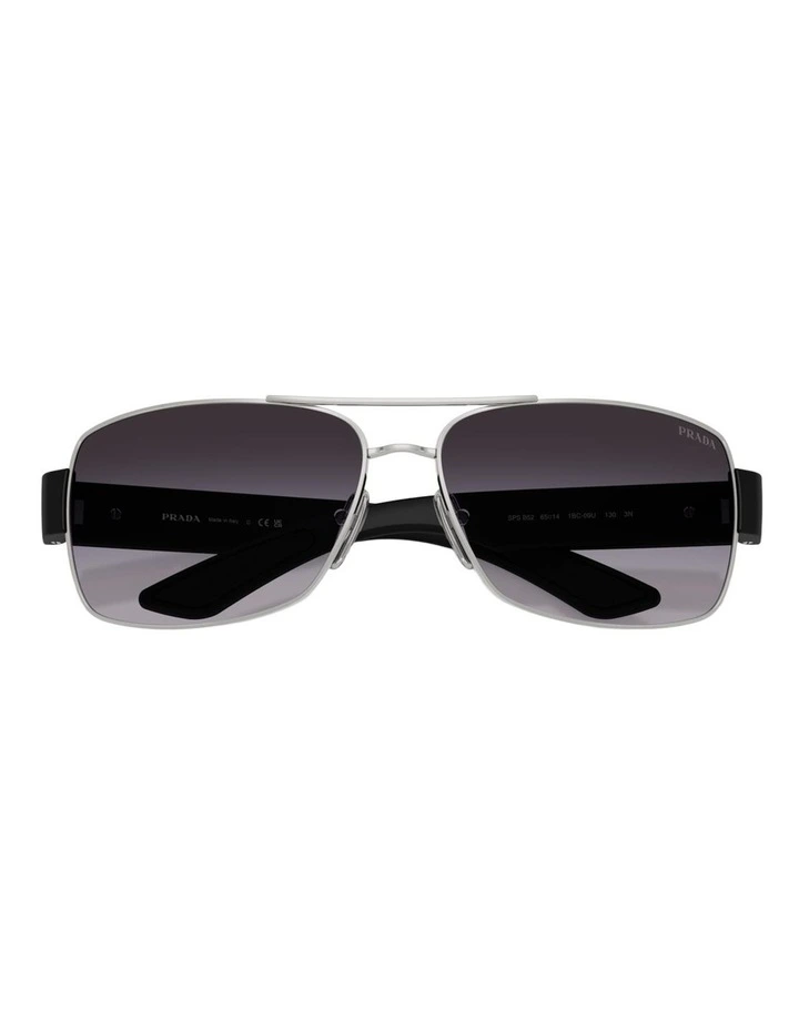 Prada Linea Rossa  Metal Sunglasses in Silver image 3