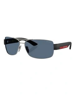 Prada Linea Rossa Metal Sunglasses in Grey
