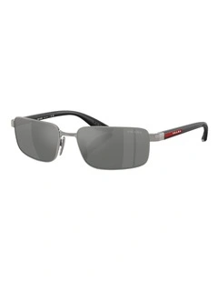 Prada Linea Rossa Metal Sunglasses in Grey