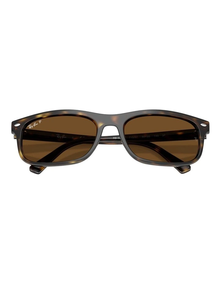 Ray-Ban RB2224 Acetate Polarised Sunglasses in Tortoise image 4