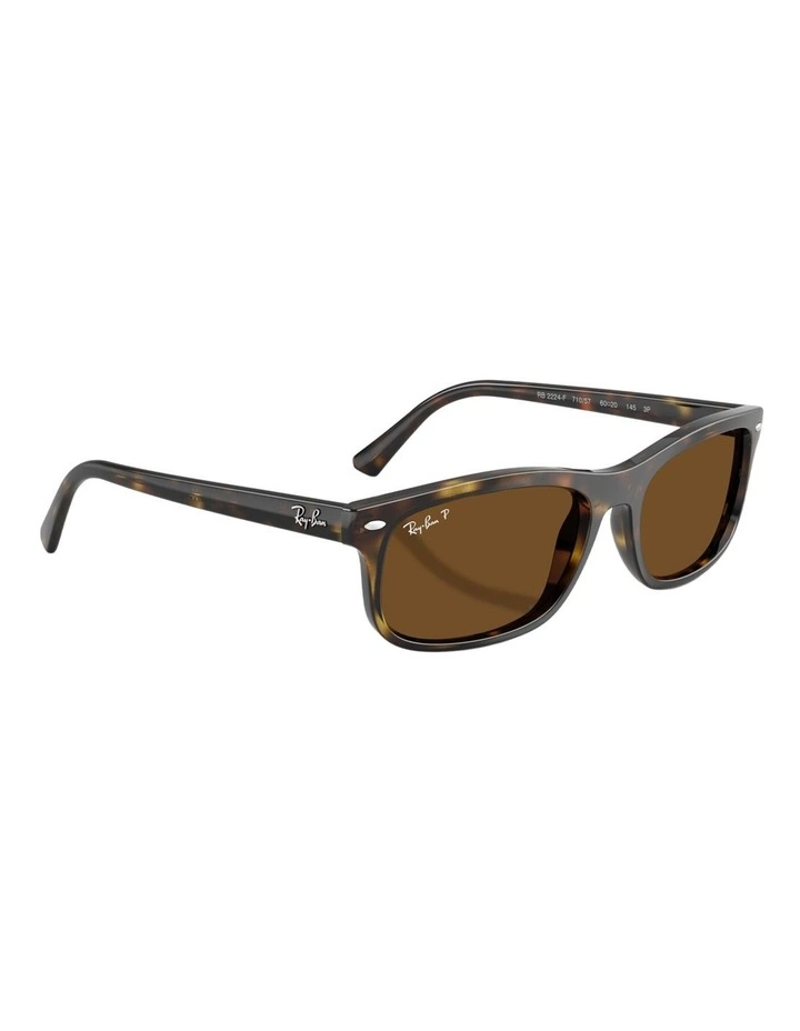 Ray-Ban RB2224 Acetate Polarised Sunglasses in Tortoise image 5