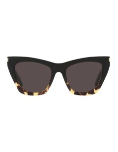 Saint Laurent SL 214 Kate Acetate Sunglasses in Black