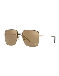 Saint Laurent SL 312 M-006 Metal Sunglasses in Gold