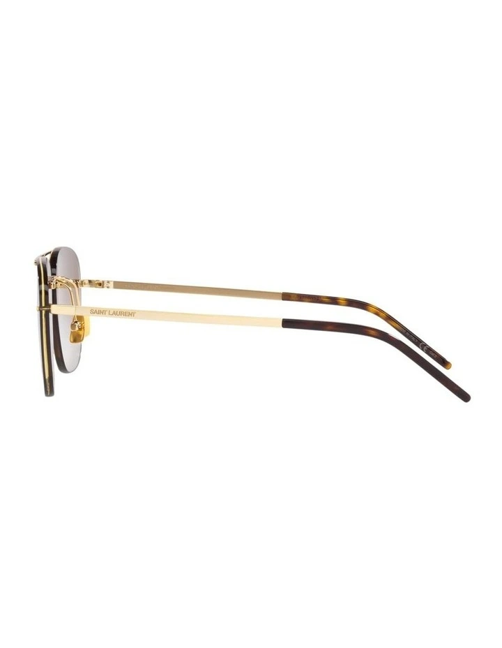 Saint Laurent SL 309 Rimless Metal Sunglasses in Gold image 3