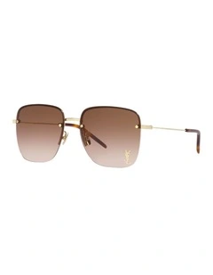 Saint Laurent SL 312 M Metal Sunglasses in Gold