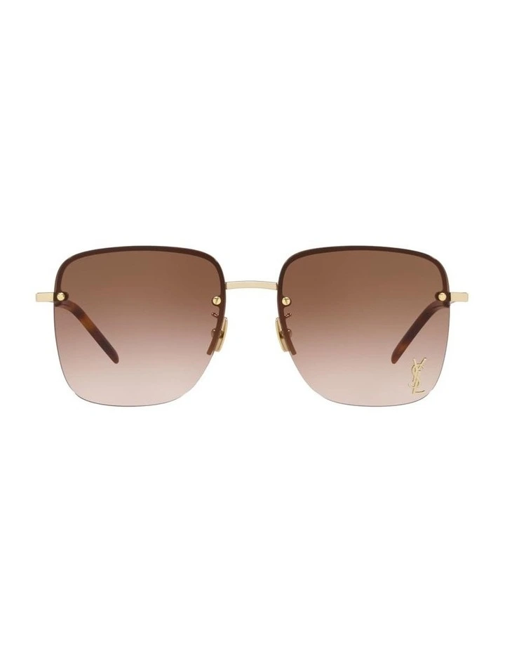 Saint Laurent SL 312 M Metal Sunglasses in Gold image 2