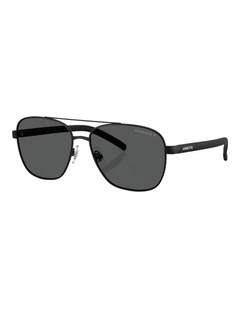 Arnette Walvis Metal Polarised Sunglasses in Black