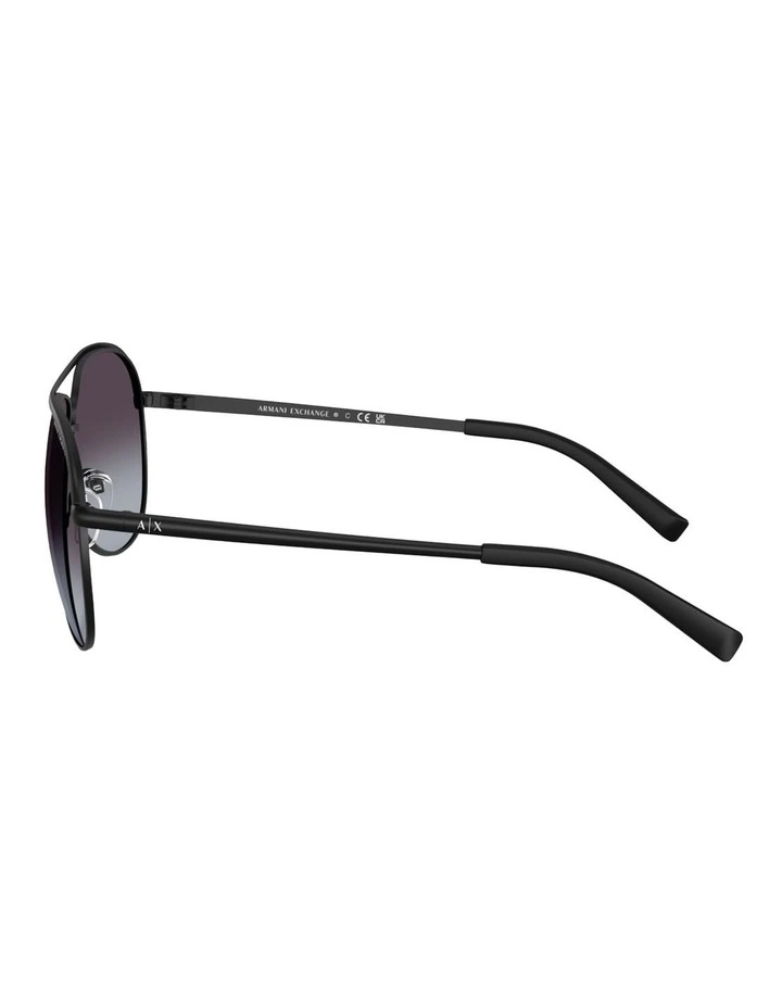 Armani Exchange  Metal Sunglasses in Black image 2