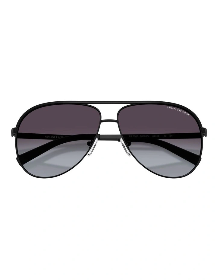 Armani Exchange  Metal Sunglasses in Black image 4