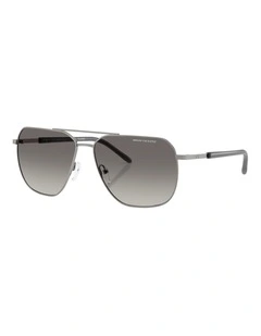 Armani Exchange  Metal Polarised Sunglasses in Grey