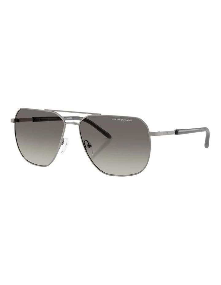 Armani Exchange Metal Polarised Sunglasses in Grey image 1