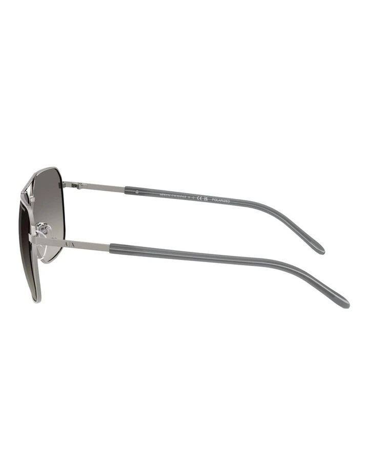 Armani Exchange Metal Polarised Sunglasses in Grey image 3