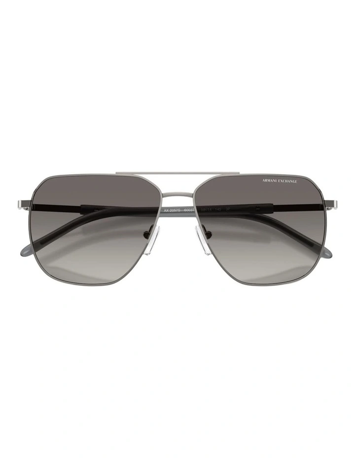 Armani Exchange Metal Polarised Sunglasses in Grey image 5