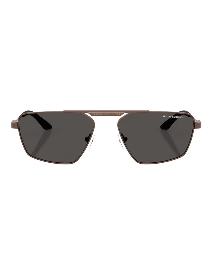 Armani Exchange Metal Sunglasses in Copper image 2