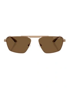 Armani Exchange  Metal Sunglasses in Gold