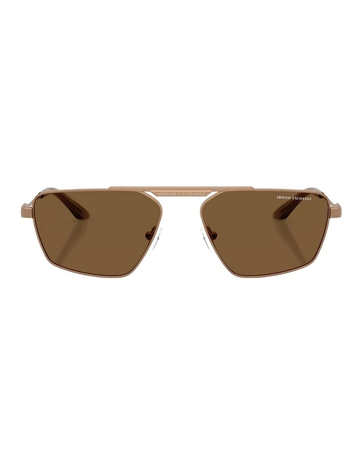 Armani Exchange Metal Sunglasses in Gold image 1