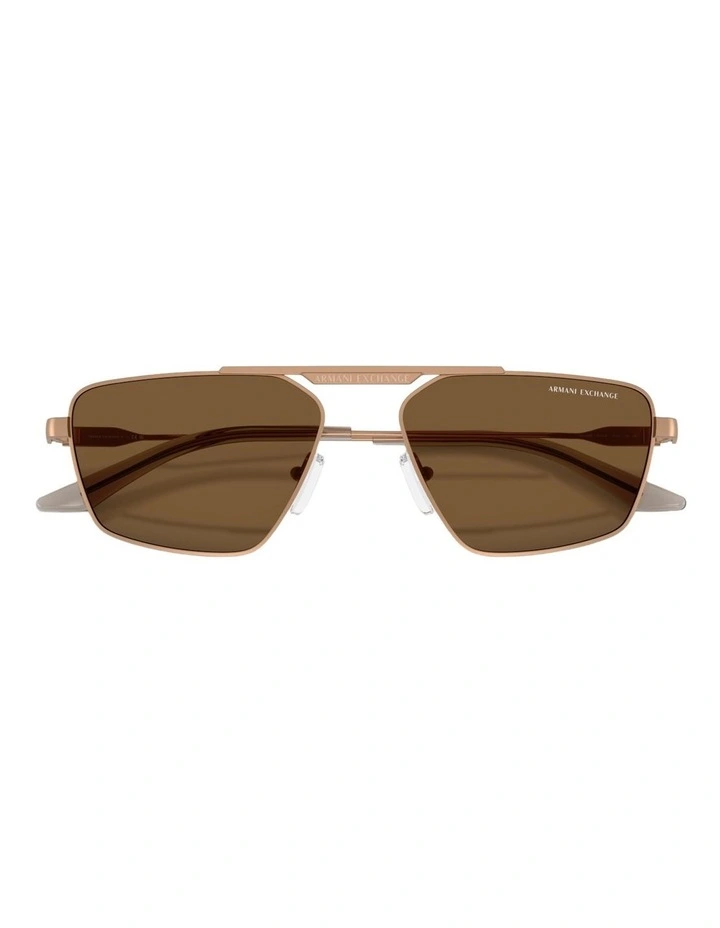 Armani Exchange Metal Sunglasses in Gold image 4