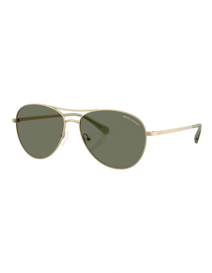 Armani Exchange Metal Polarised Sunglasses in Black image 1