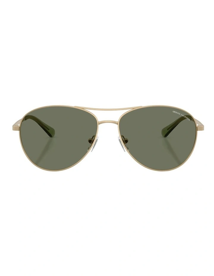 Armani Exchange Metal Polarised Sunglasses in Black image 2