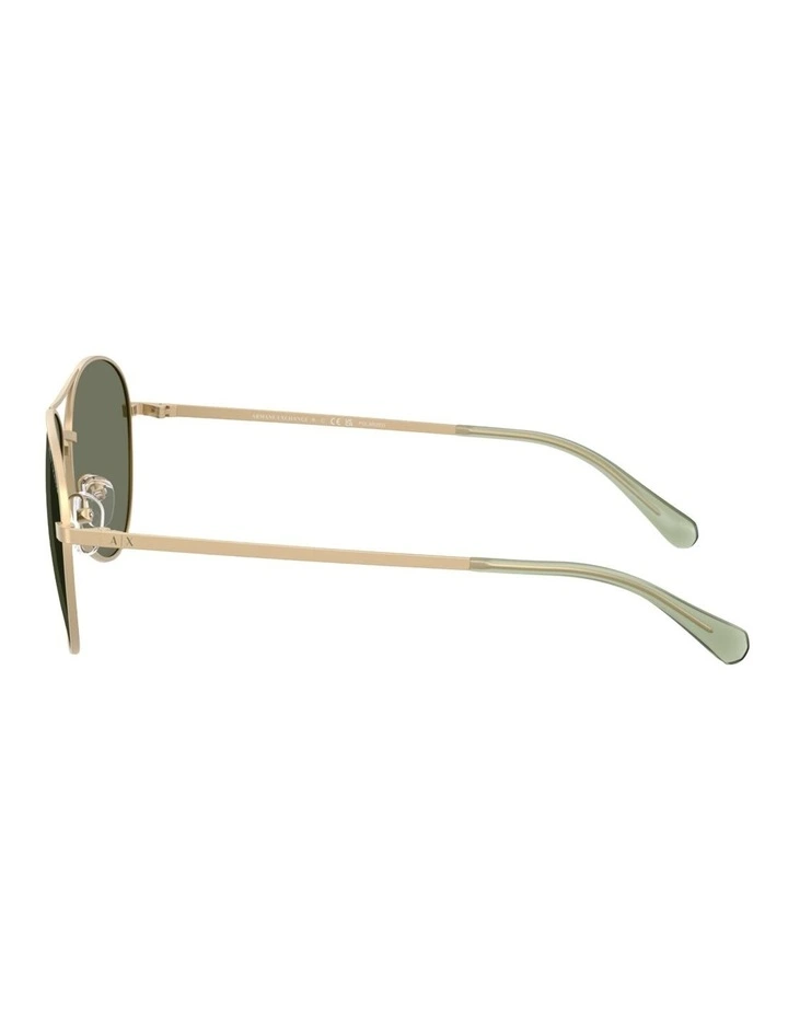 Armani Exchange Metal Polarised Sunglasses in Black image 3