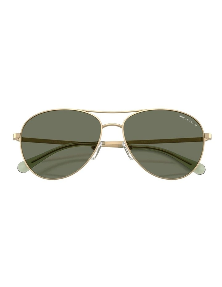 Armani Exchange Metal Polarised Sunglasses in Black image 4