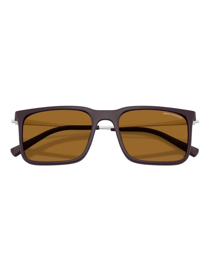 Armani Exchange Injected Polarised Sunglasses in Brown image 4