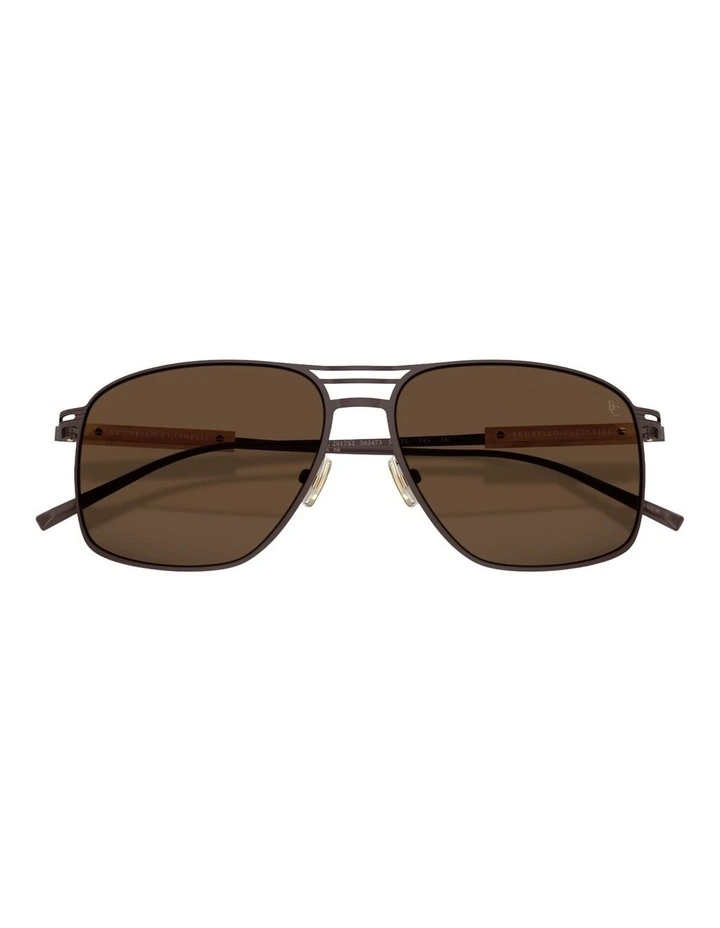 Brunello Cucinelli Titanium Sunglasses in Brown image 4
