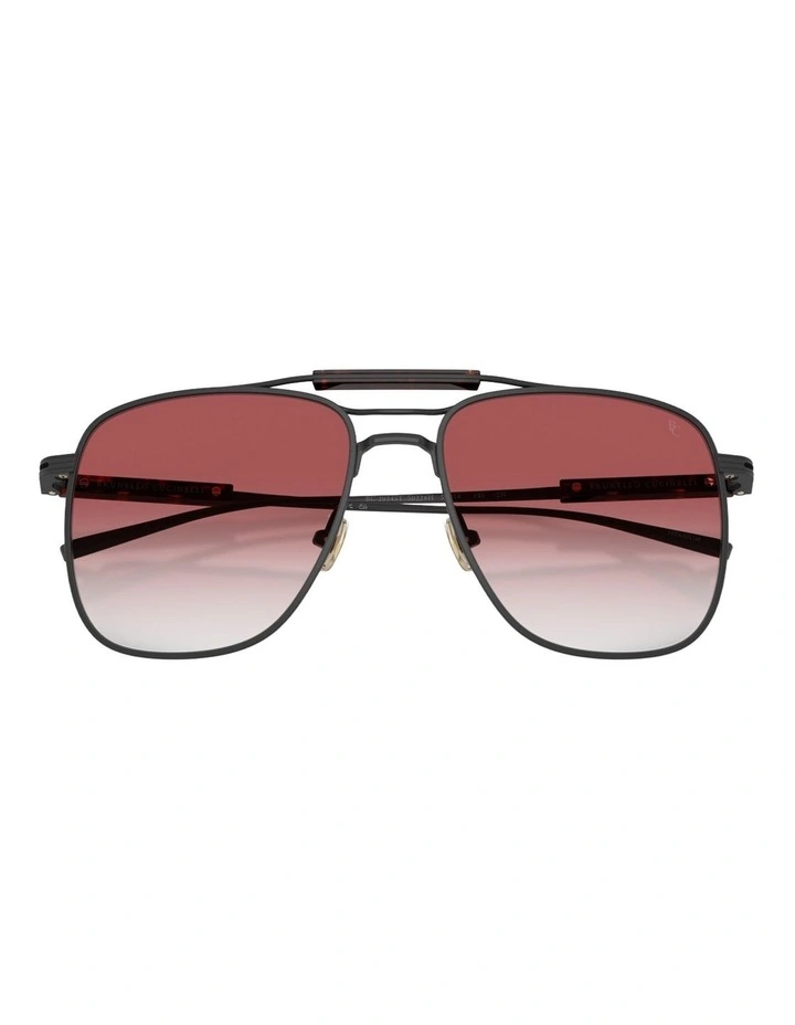Brunello Cucinelli  Titanium Sunglasses in Black image 4