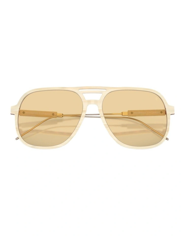 Brunello Cucinelli  Acetate Sunglasses in Brown image 3