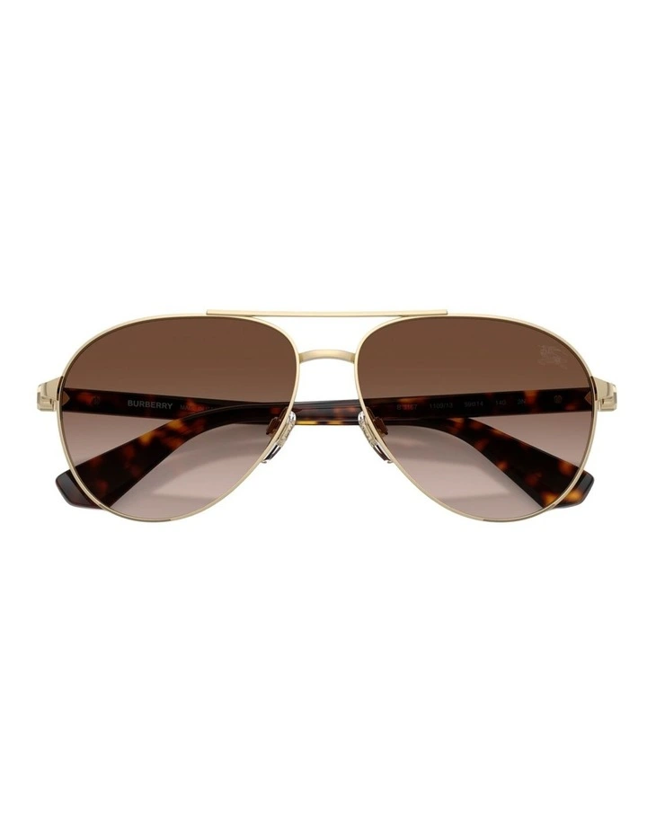 Burberry Metal Sunglasses in Gold image 4