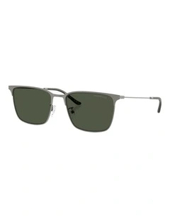 Emporio Armani  Metal Polarised Sunglasses in Grey