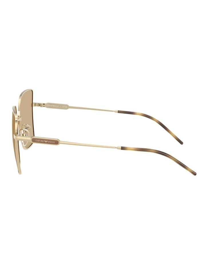 Emporio Armani Metal Sunglasses in Gold image 3