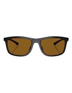 Emporio Armani  Injected Polarised Sunglasses in Black