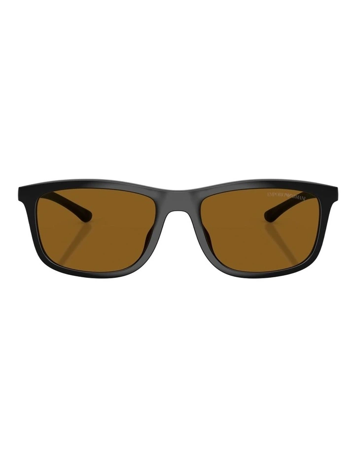 Emporio Armani  Injected Polarised Sunglasses in Black image 1