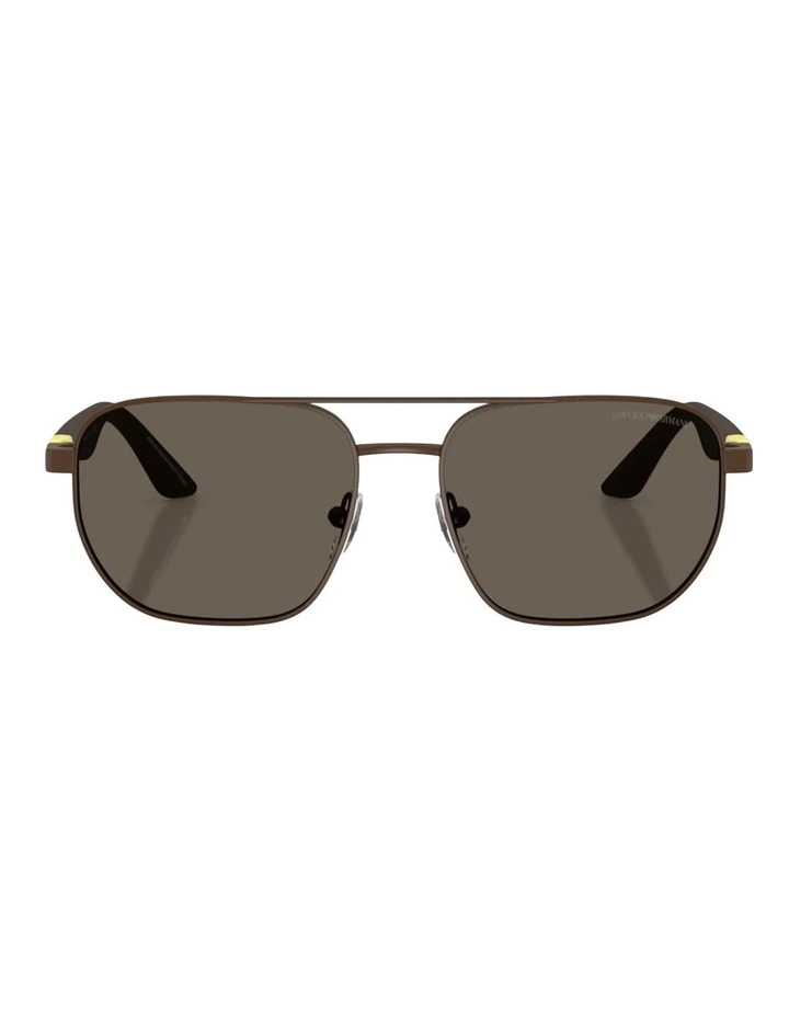 Emporio Armani Metal Sunglasses in Brown image 1