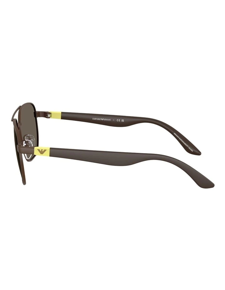 Emporio Armani Metal Sunglasses in Brown image 2
