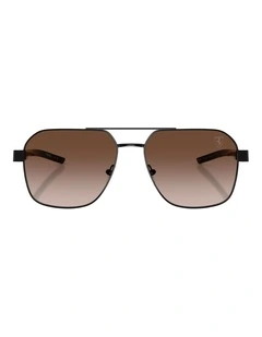 Scuderia Ferrari  Metal Sunglasses in Black