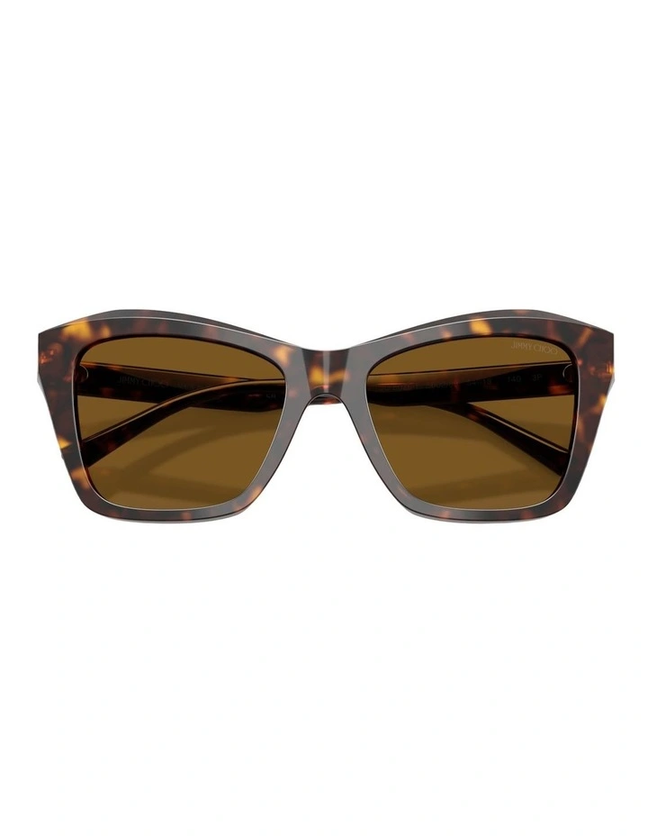 Jimmy Choo JC5076F Acetate Polarised Sunglasses in Tortoise image 3