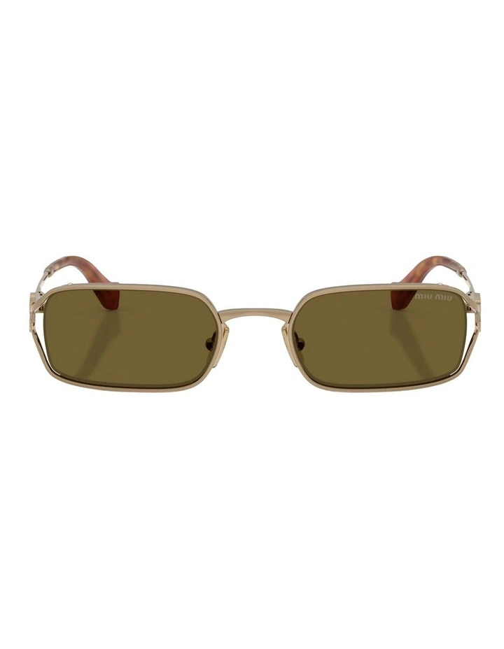 Miu Miu Metal Sunglasses in Gold image 2