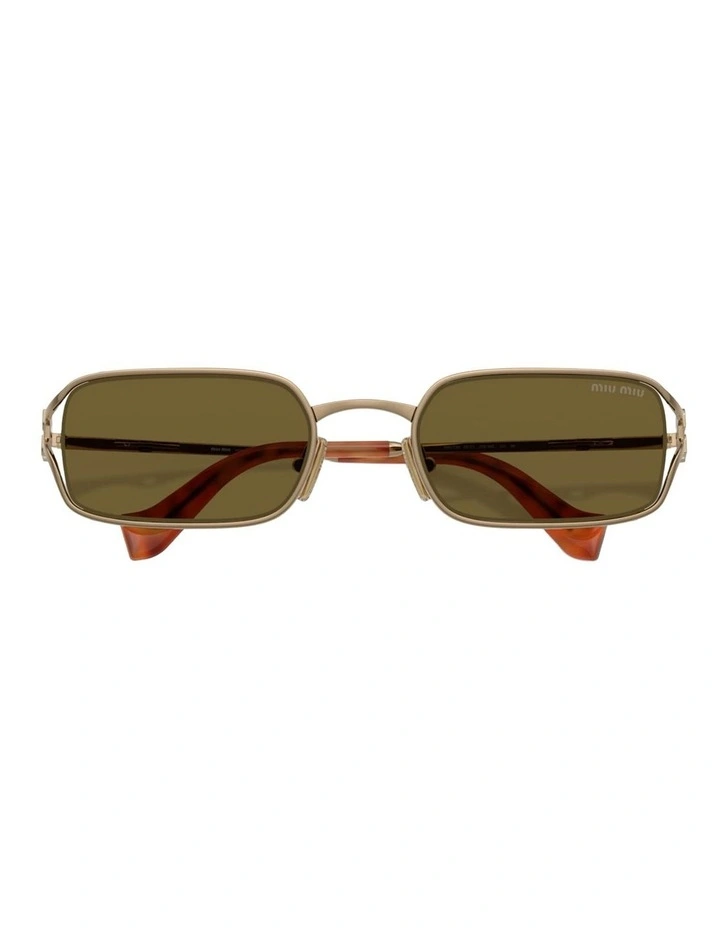 Miu Miu Metal Sunglasses in Gold image 3