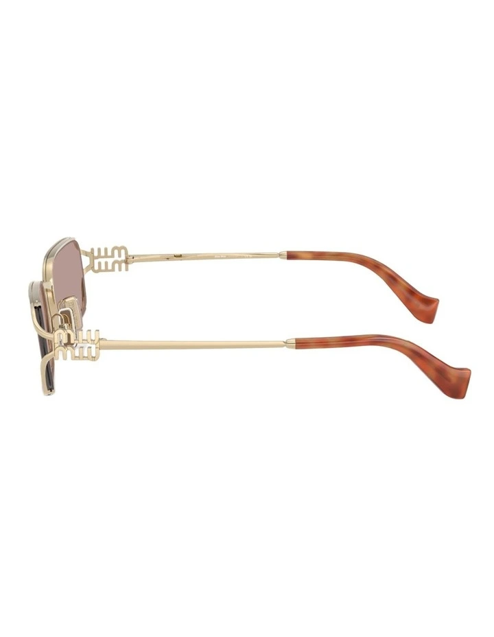 Miu Miu Metal Sunglasses in Gold image 3