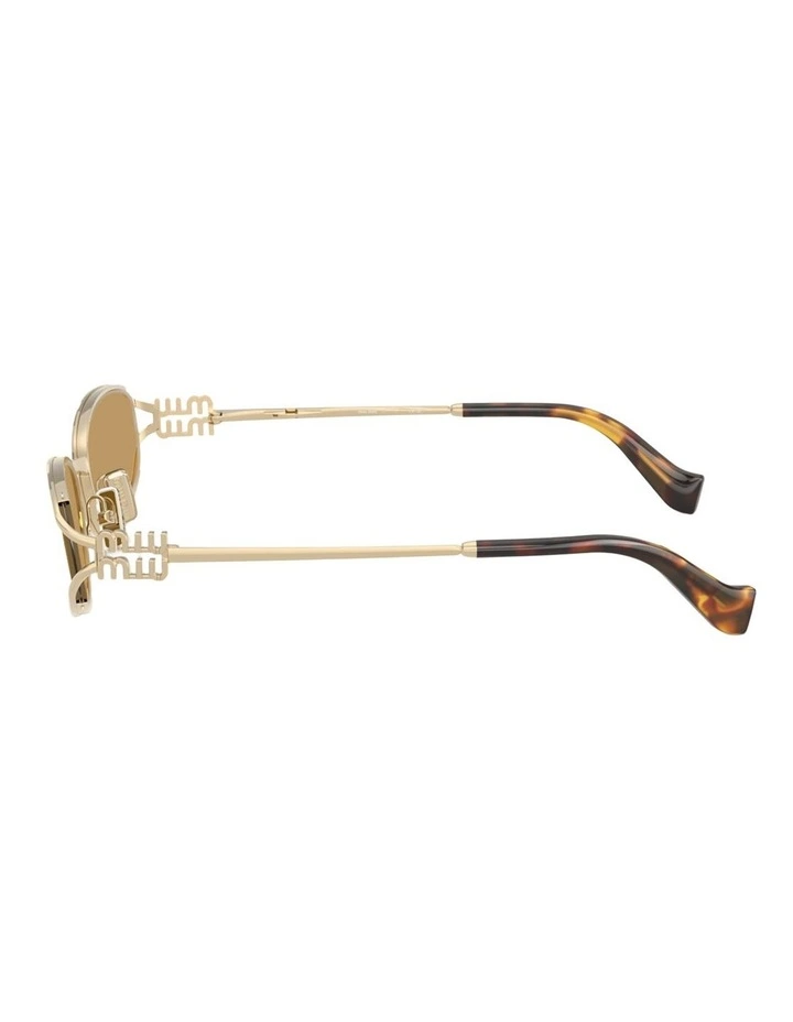 Miu Miu  Metal Sunglasses in Gold image 2