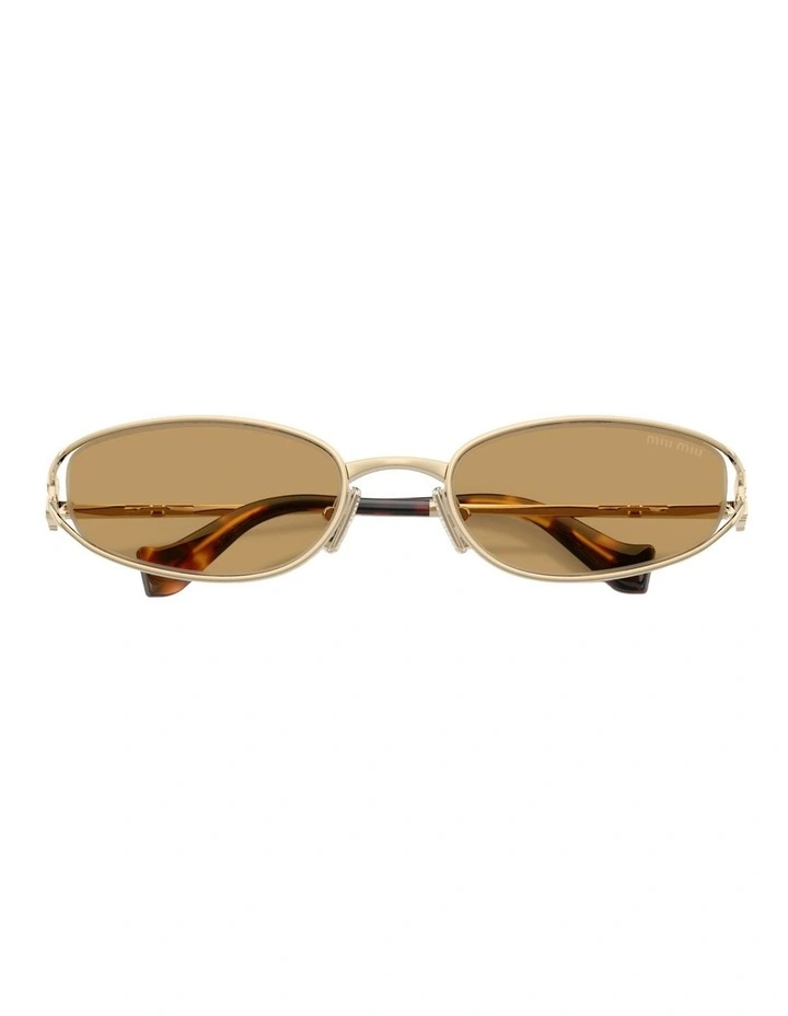 Miu Miu  Metal Sunglasses in Gold image 3
