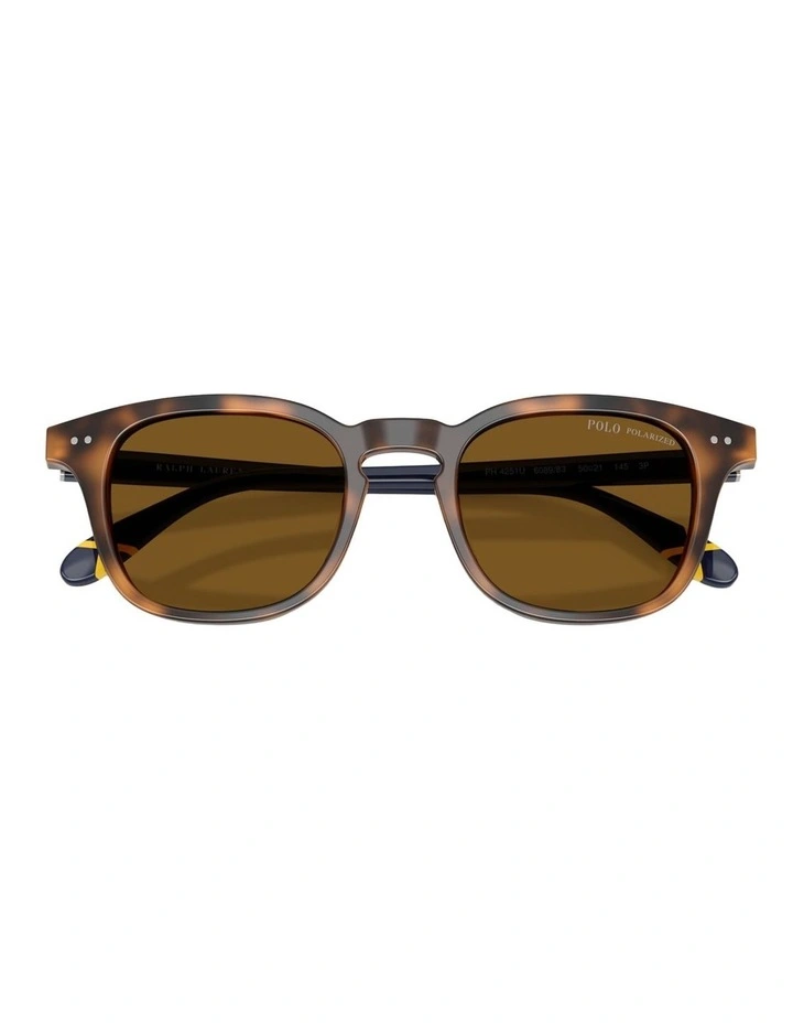 Polo Ralph Lauren Acetate Polarised Sunglasses in Tortoise image 3