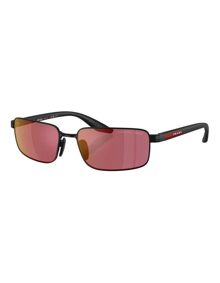 Prada Linea Rossa Metal Polarised Sunglasses in Black image 1