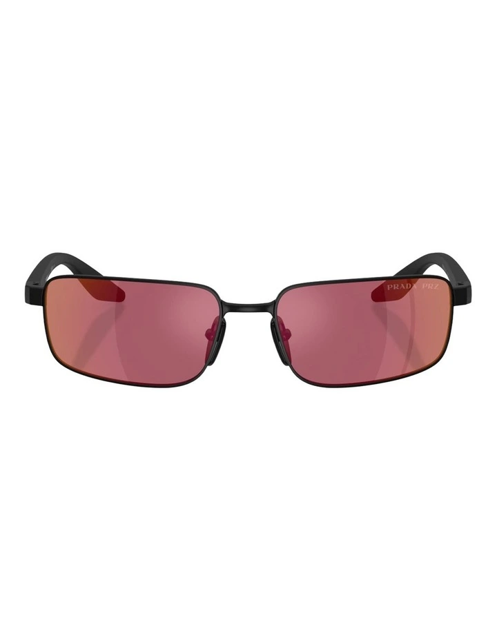 Prada Linea Rossa Metal Polarised Sunglasses in Black image 2