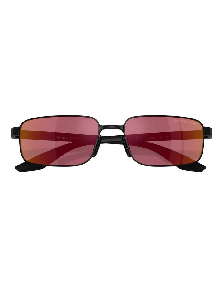 Prada Linea Rossa Metal Polarised Sunglasses in Black image 4
